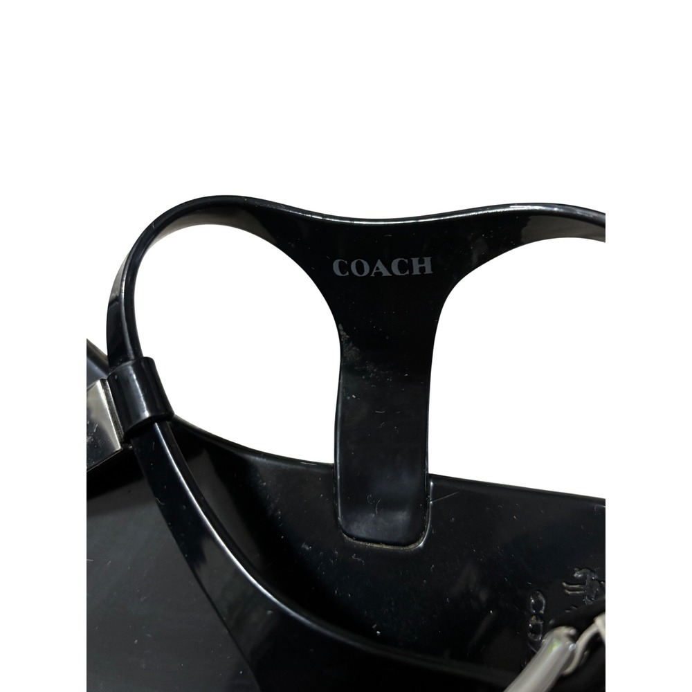 Coach Plato Black Jelly T-Strap Thong Sandals Silver Hardware Q8001 Womens 8B - Picture 4 of 6